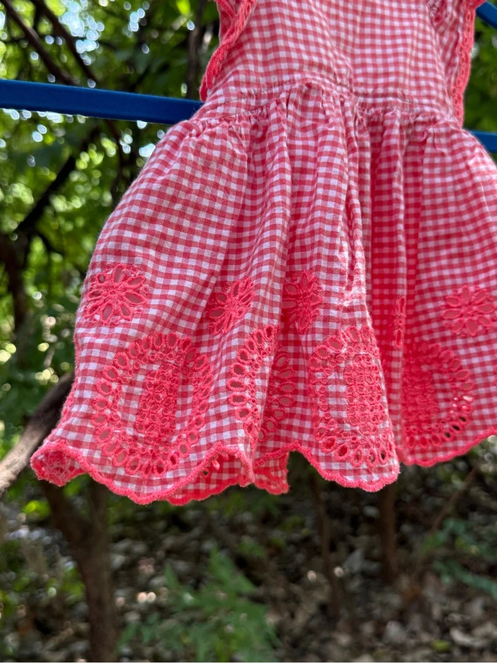 Baby Gap Embroidered Gingham Scalloped Frock